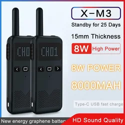 KSUN M3 – walkie talkie Radio bidirectionnelle, longue portée de 8 watts, Mini émetteur récepteur, Station de Radio, 2 pièces 