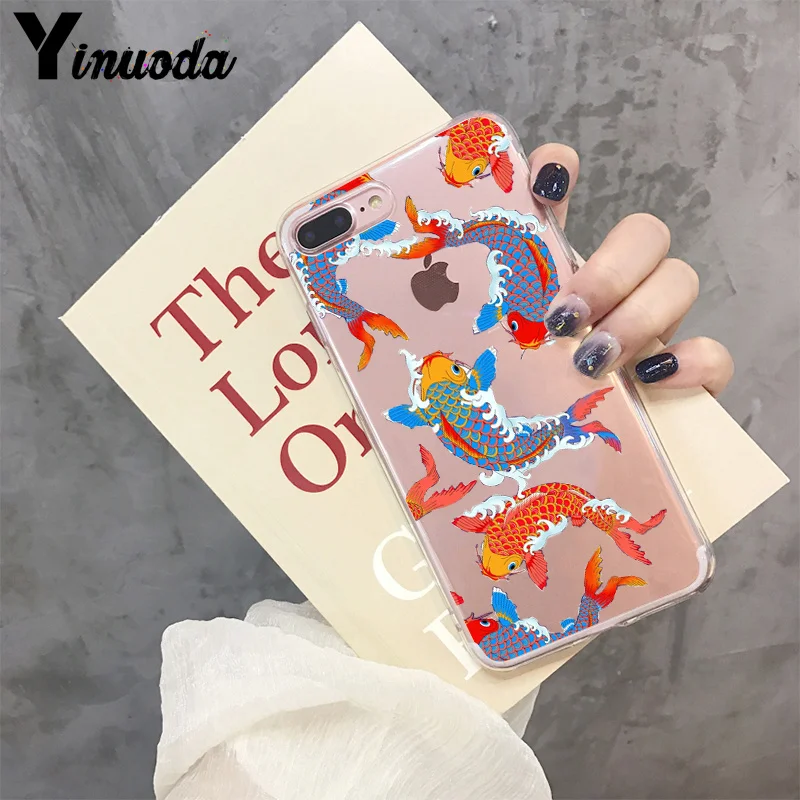 2 Yinuoda Koi Fish Cherry Blossom Lucky Cat японский Модный чехол для телефона Apple iPhone 8 7 6 6S Plus X XS max 5 5S SE XR - Цвет: 2