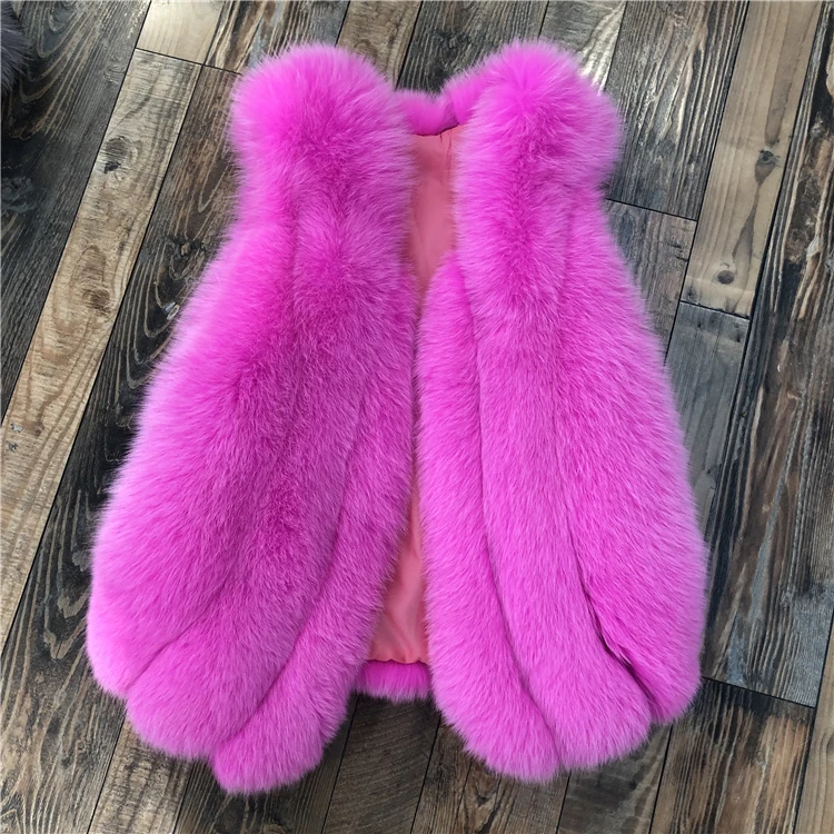 ZDFURS* натуральный Лисий меховой жилет для женщин Зима Осень Теплый Женский жилет без рукавов из лисьего меха женский цветной натуральный короткий жилет - Цвет: 7