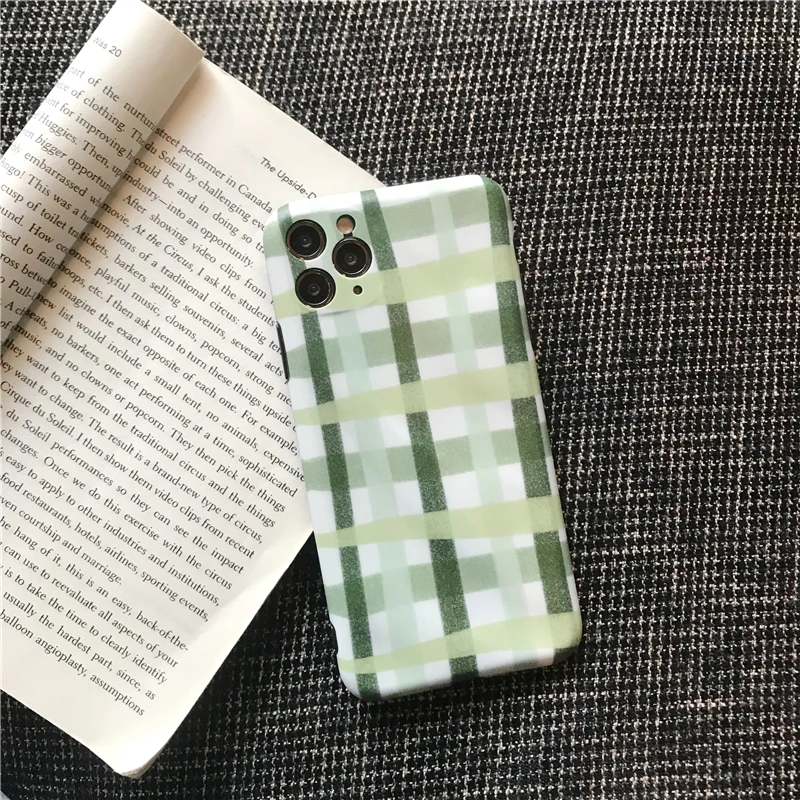 Красочные клетчатые чехлы для телефонов с текстурой Bump для iphone 11 11Pro Max X XS Max 6 7 8 Plus, Мягкая матовая задняя крышка IMD для пар