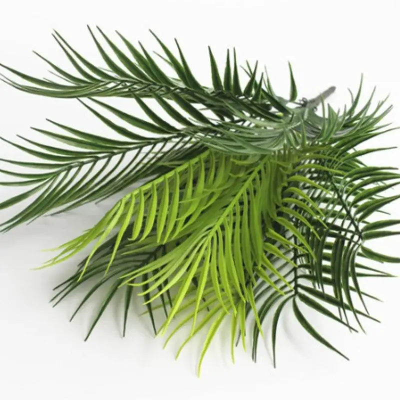 Большие искусственные растения зеленые листья Cycas украшение для дома, сада 1 букет осеннее украшение искусственные растения