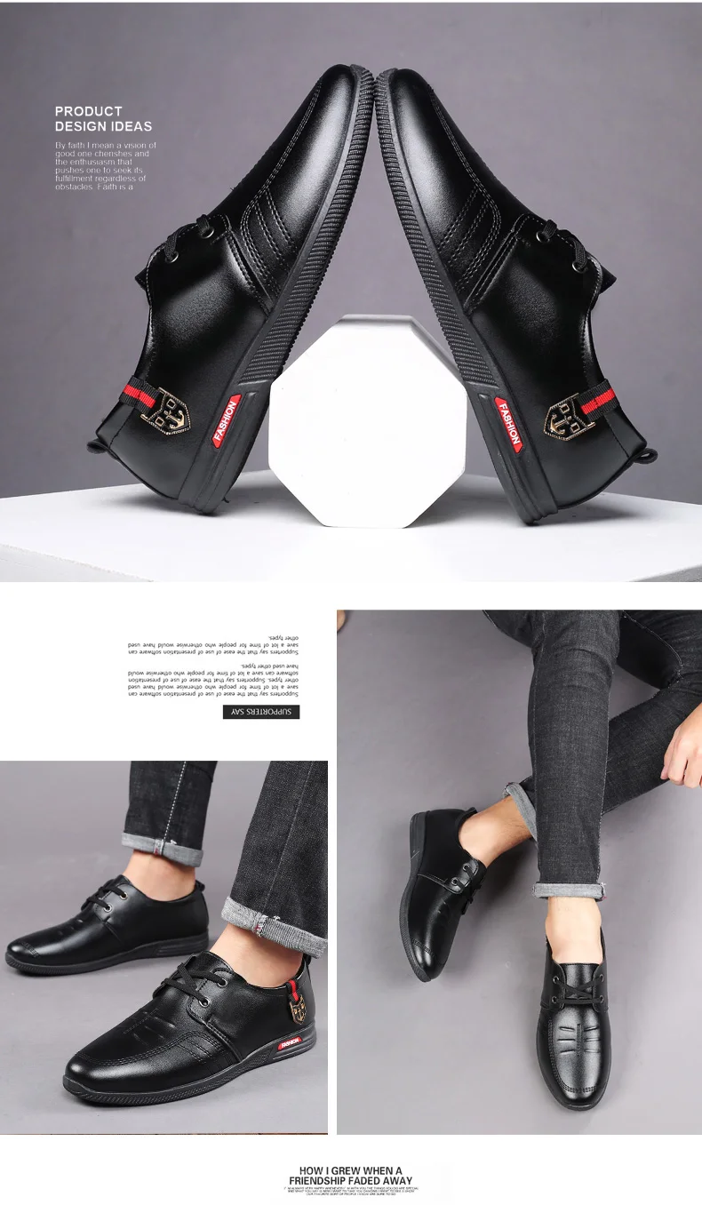 men genuine leather shoes business casual leather flat shoes none-slip patchwork lofers mixed colors lace up boat shoes (3)