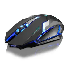 Recargable X7 inalámbrico silencioso retroiluminado con LED USB ratón óptico ergonómico para juegos de ordenador PC silenciosa escritorio accesorios para portátil
