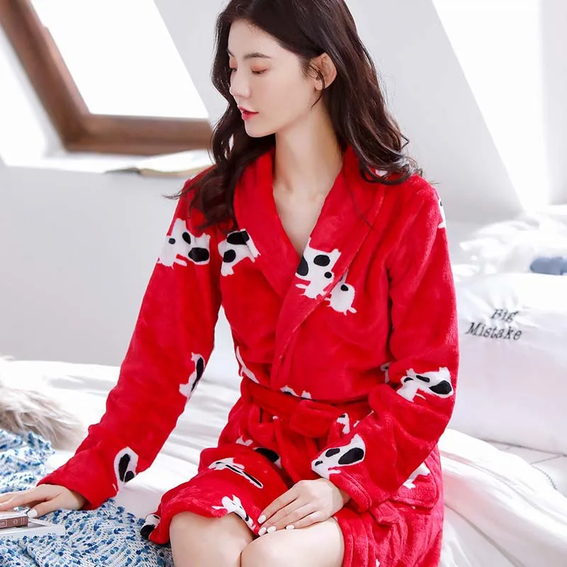 Red Christmas Pattern dressing Gown - Want That Trend