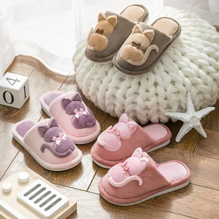 

Maggie's Walker Fashion Faux Hair Slippers Mixed-Colored Platform Cute Family Plush Winter Warm Indoor Kids Mum Shoes Size 28~45