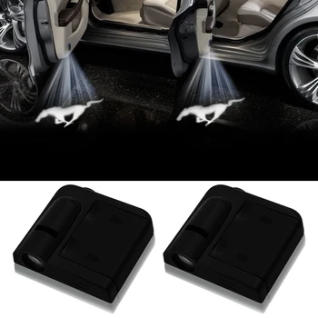 

2pcs Fashion wireless Led car door welcome Laser projector Logo ghost shadow lights For Fords Mustang Shelby GT rear trunk decor