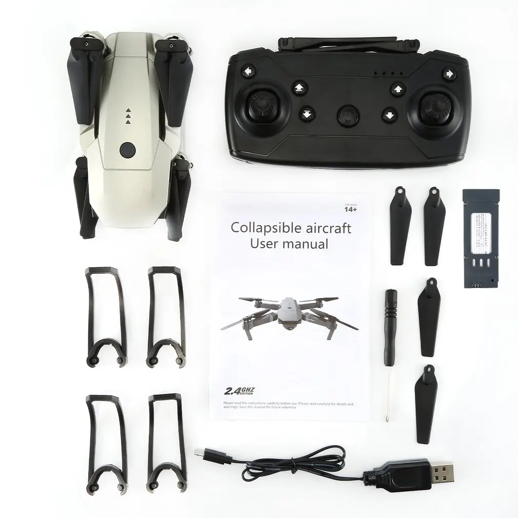 2,4 Ghz wifi FPV складной Радиоуправляемый Дрон с 720 P/1080 P HD камерой, удерживающий высоту, Безголовый режим, радиоуправляемая модель самолета RTF - Цвет: 720P Box 1Battery