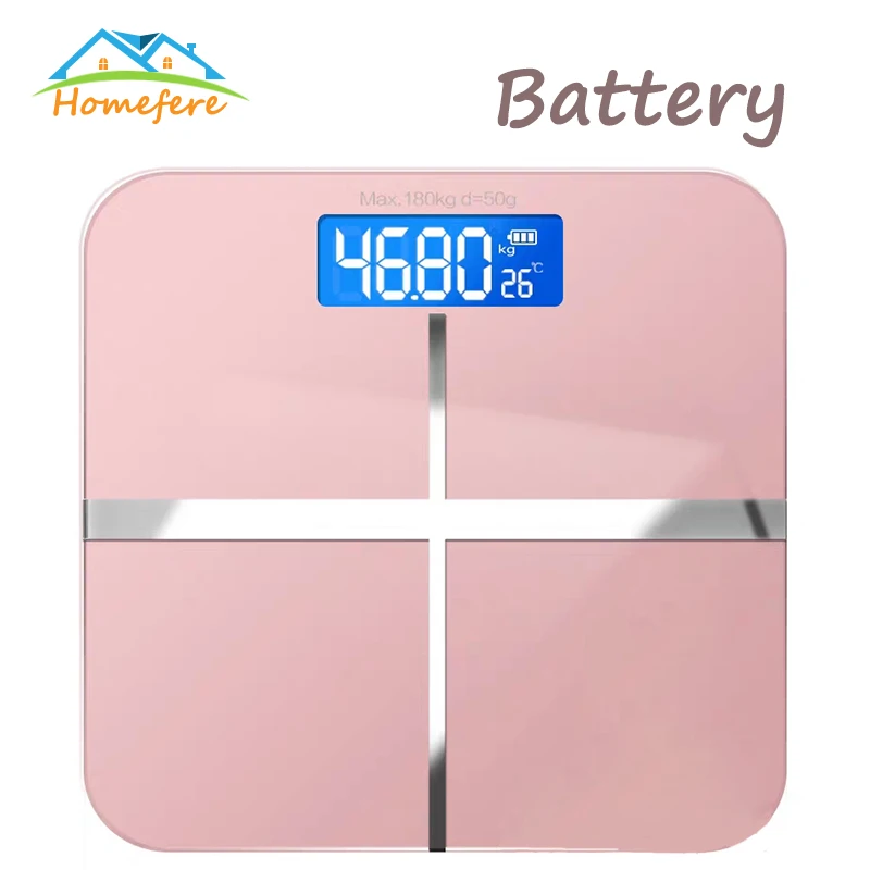 USB Charging Model Bathroom Floor Body Scale Glass Smart Household Electronic Digital Weight Balance LCD Display 180KG/50G
