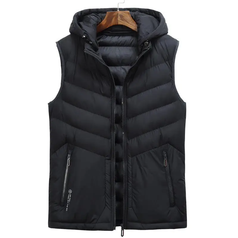 Новое поступление, Модный осенне-зимний большой мужской свободный хлопковый жилет, легкий тонкий теплый жилет, пальто, размер XL2XL3XL4XL-8XL - Цвет: dark gray