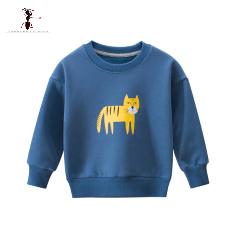 army blue Детские толстовки с капюшоном с героями мультфильма «кунг-фу-Муравей» хлопковый пуловер с рисунком для мальчиков топы для маленьких мальчиков, повседневная осенняя одежда для детей возрастом от 2 до 8 лет - Цвет: army blue
