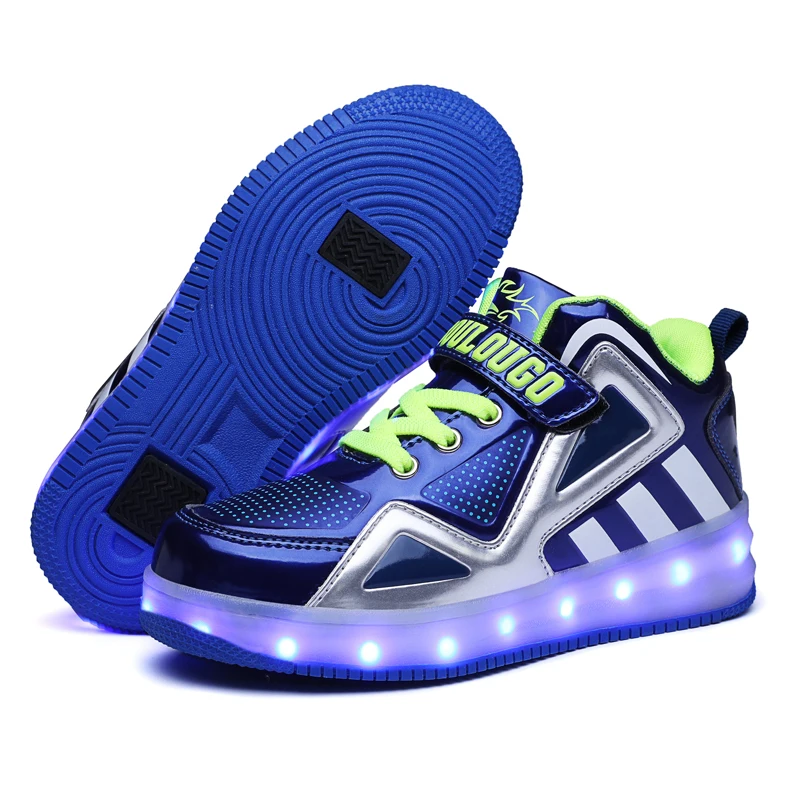 Heelys, светильник с колесами, обувь с роликами, обувь с подсветкой для детей, девочек, детей, мальчиков, светящиеся кроссовки, зеленый, черный