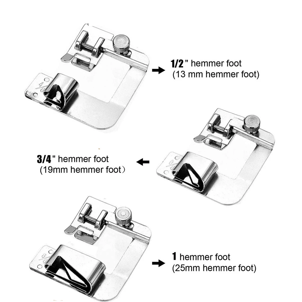 1PC Wide Rolled Hem Pressure Foot Sewing Machine Presser Foot Hemmer Foot  Set for Low Shank