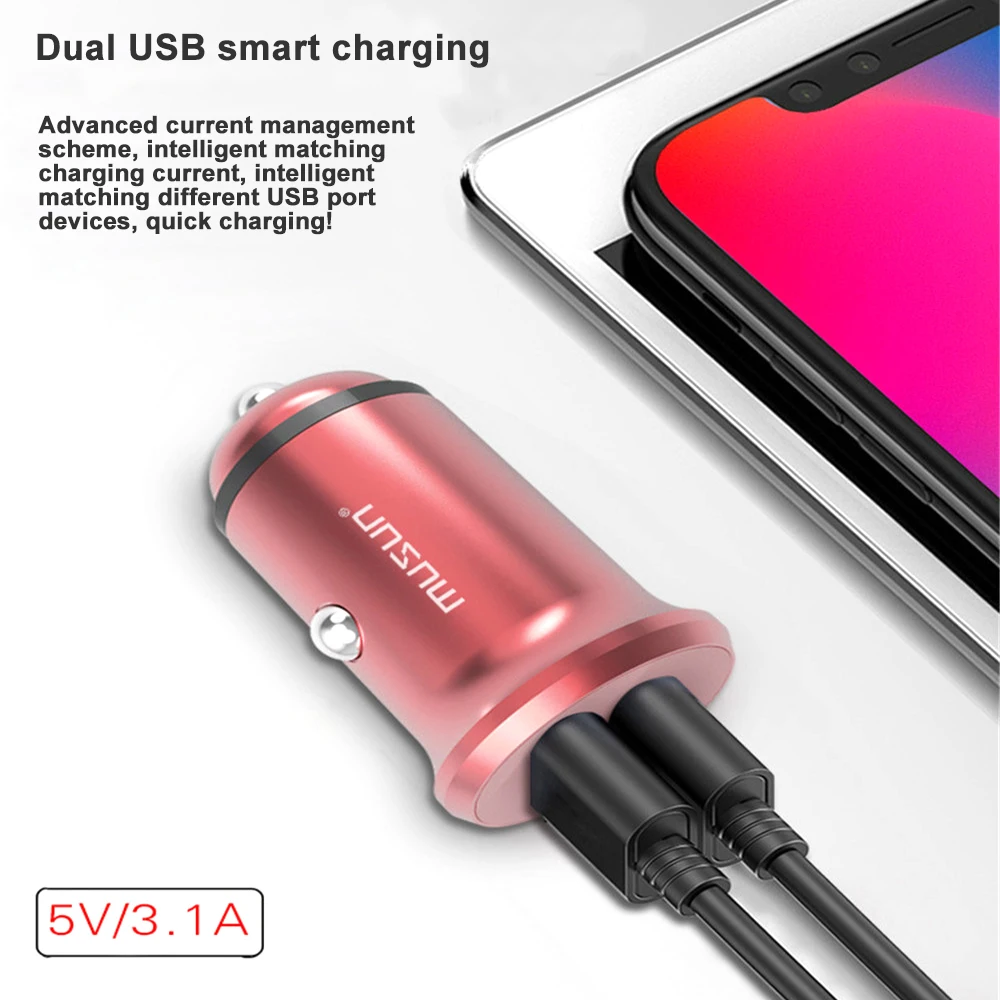 Двойной зарядное устройство USB адаптер 2 порта мини автомобильное зарядное устройство для мобильного телефона USB Автомобильное зарядное устройство прикуриватель Универсальный для Iphone