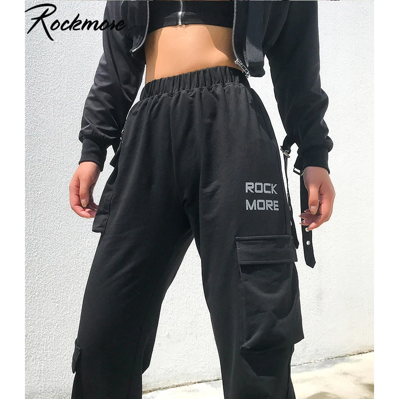 

Rockmore Letter Print Wide Leg Pencil Pants Women Oversized High Waist Trousers Harajuku Long Pant Plus Size Femme Autumn Winter