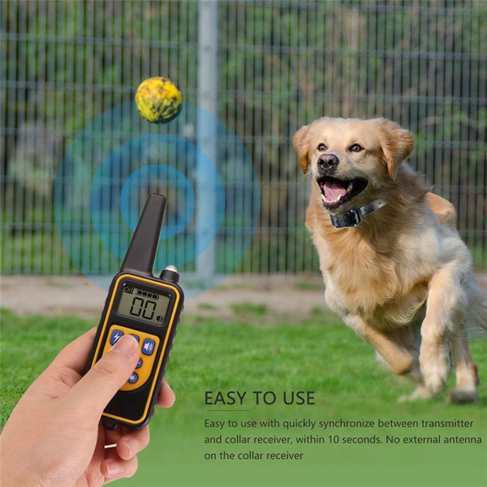 

Electric Dog Training Collar For Pet Remote Control Waterproof Dog Training Collar USB Rechargeable Three Training Mode