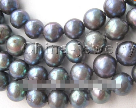 01082 20" 9mm natural black round FW pearl necklace