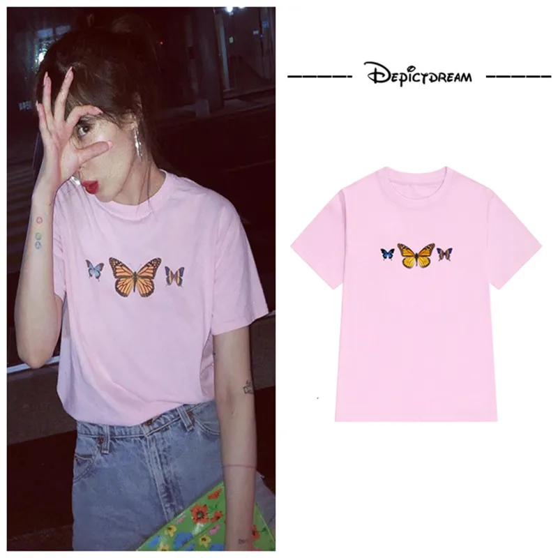 Новые Топы Bts модная Новая Стильная летняя Свободная Женская футболка с рисунком