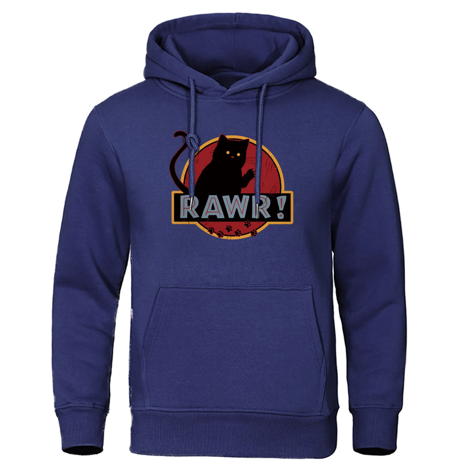 Толстовки Rawr cat, мужские топы с забавными монстрами, высококачественные мужские толстовки с капюшоном,, осенне-зимний брендовый Мужской пуловер, уличная одежда - Цвет: dark blue 6