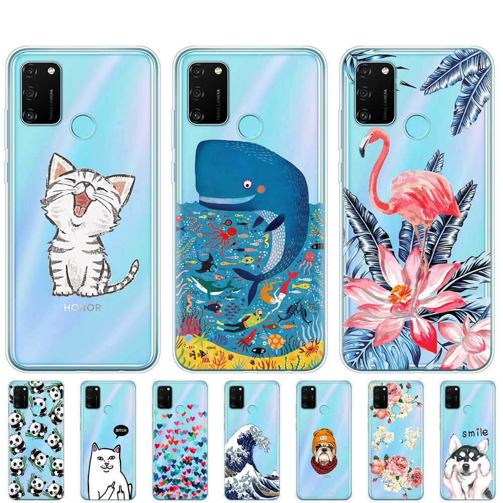 Силиконовый чехол для HONOR 9A 6 3 дюйма мягкий телефона из ТПУ Huawei Honor 9 A зеркальная