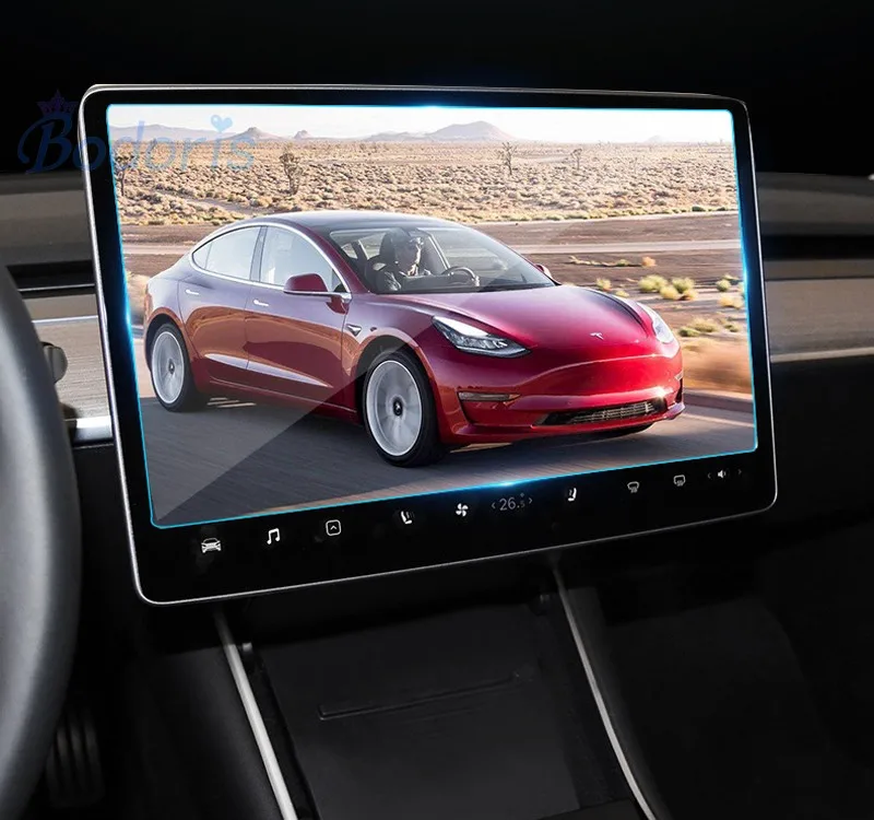 Аксессуары для Tesla модель 3 автомобильный навигатор 1" сенсорный экран защитная пленка сенсорный экран Закаленное стекло протектор