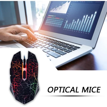 

Laptop Computer Ergonomic Mice Silent USB Wired Optical Mouse 4000DPI Backlight Ergonomic Gaming Mice for Computer PC