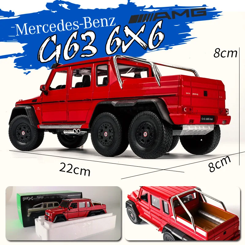 WELLY 1:24 Mercedes-Benz G-Class G63 6X6 модель автомобиля из сплава Модель автомобиля Моделирование Украшение автомобиля коллекция Подарочная игрушка Литье под давлением модель