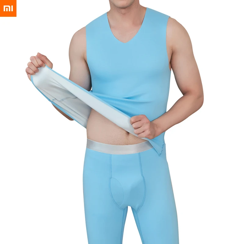 

Новый мужской согревающий костюм xiaomi youpin, бесшовные толстые двухсторонние матовые Мужские осенне-зимние длинные брюки, модные бриджи