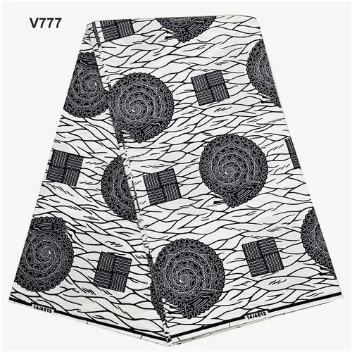 V777 Высокое качество Нигерийский Африканский хлопок Принт текстиль pagne Анкара ткань Африканский настоящий воск принт воск 6 ярдов V - Цвет: V777