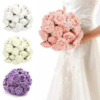 

50 Heads 7CM Pretty Charming Artificial Flowers Foam Rose Flowers Bride Bouquet Home Wedding Decor Scrapbooking DIY Supplies