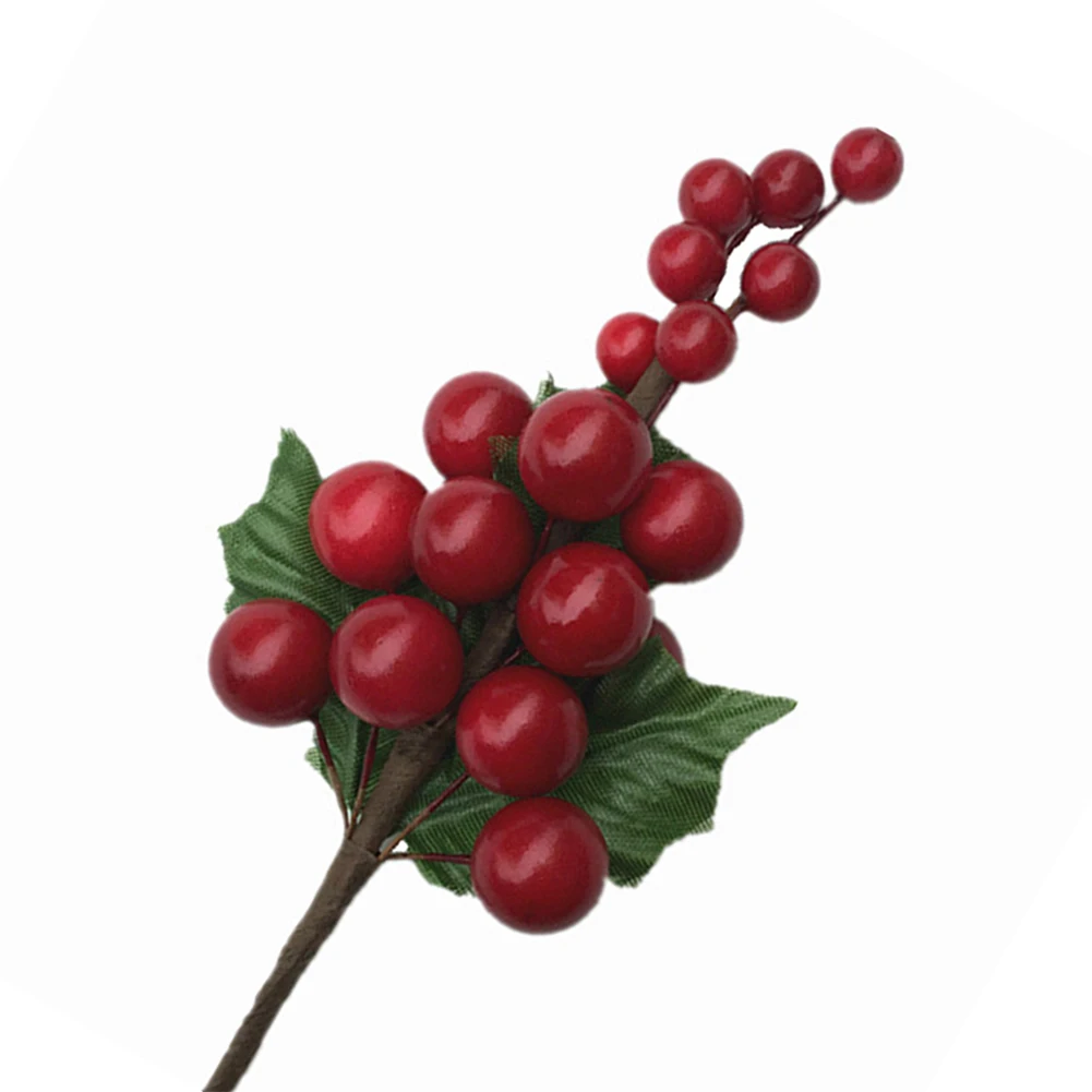 

Red Pearl Stamen Berries Branch For Wedding Artificial Flower Christmas Decoration Diy Valentine's Day Gift Beautiful Plants