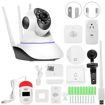 

1080P WiFi Camera with Doorbell Security Sensor Home Emergency Alarm System 100-240V Home Security Sensor
