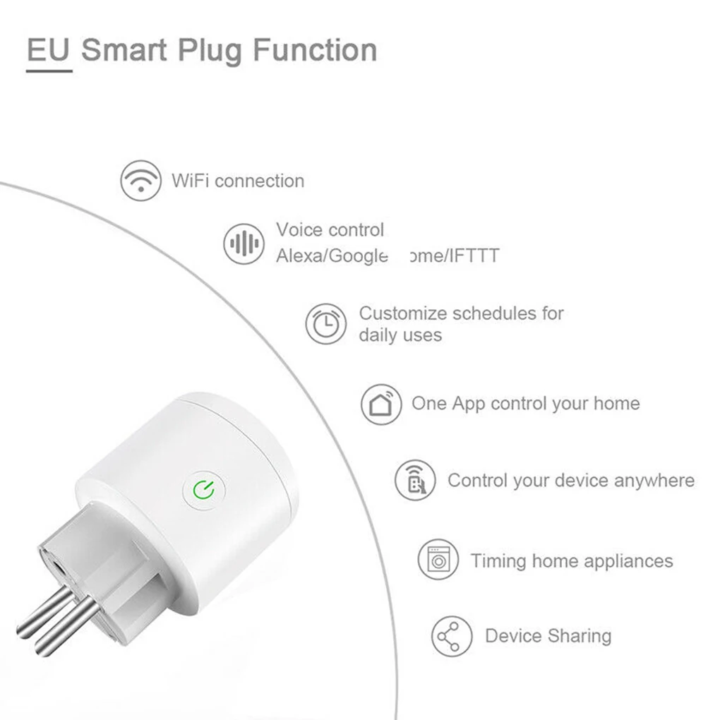 Wifi умная розетка с монитором питания, Wifi Беспроводная умная розетка Беспроводная Google Home Alexa Голосовое управление