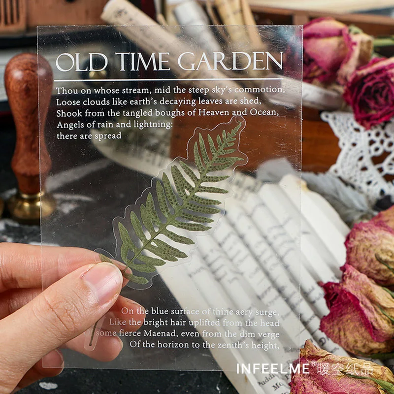 Винтажный грибной растительной бумаги стикер декоративный дневник альбом