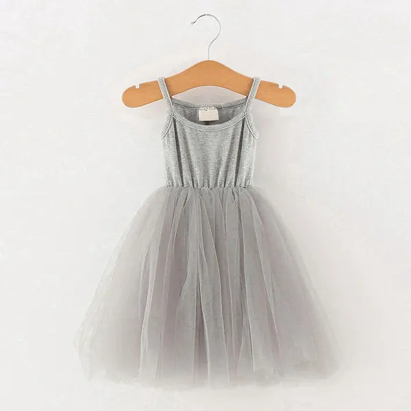 Новое летнее платье для девочек; костюм принцессы для свадебной вечеринки; Детские платья без рукавов для девочек; Сетчатое платье-пачка; одежда для детей - Цвет: gray