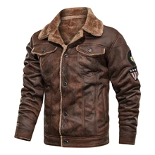 Aliexpress - Men’s Jacket Jacket Retro Style Suede Leather Jacket Men’s Leather Biker Jacket Fur Lining Warm Jacket Winter Velvet Coat 4X