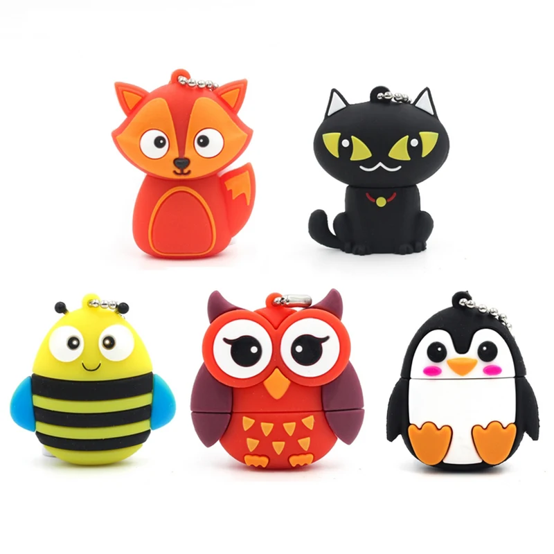Usb флеш-накопитель, 128 ГБ, 64 ГБ, USB флеш-накопитель, сова, пчела, лиса, Пингвин, мультяшная флешка, memoria stick, 32 ГБ, 16 ГБ, 8 ГБ, флеш-накопитель U disk2.0
