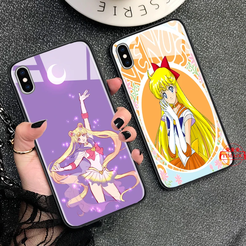 Sailor Moon Wallpaper Glas Telefon Fall Fur Apple Iphone 11 Pro Xr X Xs Max 6 6s 7 8 Plus 5 5s Se Fitted Cases Aliexpress