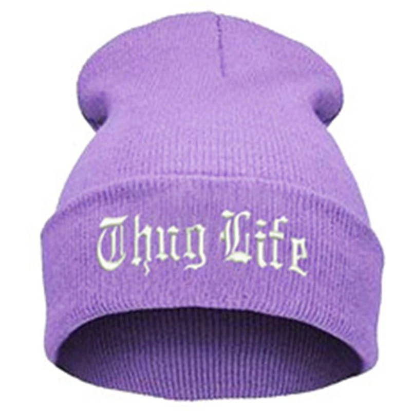 16 WZCX THUG LIFE с вышитыми буквами Skullies шапочки в стиле хип-хоп Модные Новые однотонные Теплые Зимние Лыжная Шапка Кепка - Цвет: 16