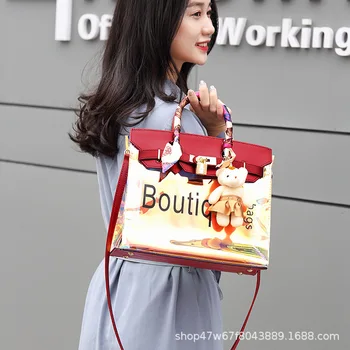 

The Latest Printed Platinum Bag Portable Jelly Bag Single Shoulder Ladies Big Bag Crossbody Laser Transparent Bags