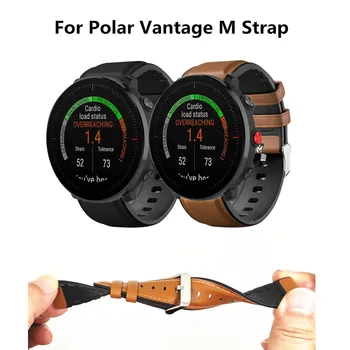 

22mm Smart Watch Band For Polar Vantage M Strap Leather + Silicone Replacement Watchband For Samsung Galaxy 46mm/Gear S3Band