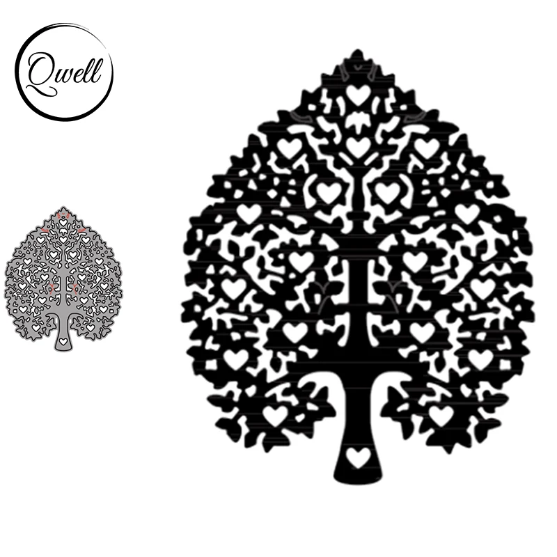 

Qwell Love Tree Cutout Metal Cutting Dies Stencil DIY Scrapbooking Craft Paper Cards Decoration Album Embossing Dies 2021