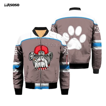 

3D Printing Original Fashion Animal Cartoon Dog French Bulldog Men and Women Harajuku Hip Hop Jacket Loose Baseball Jacket