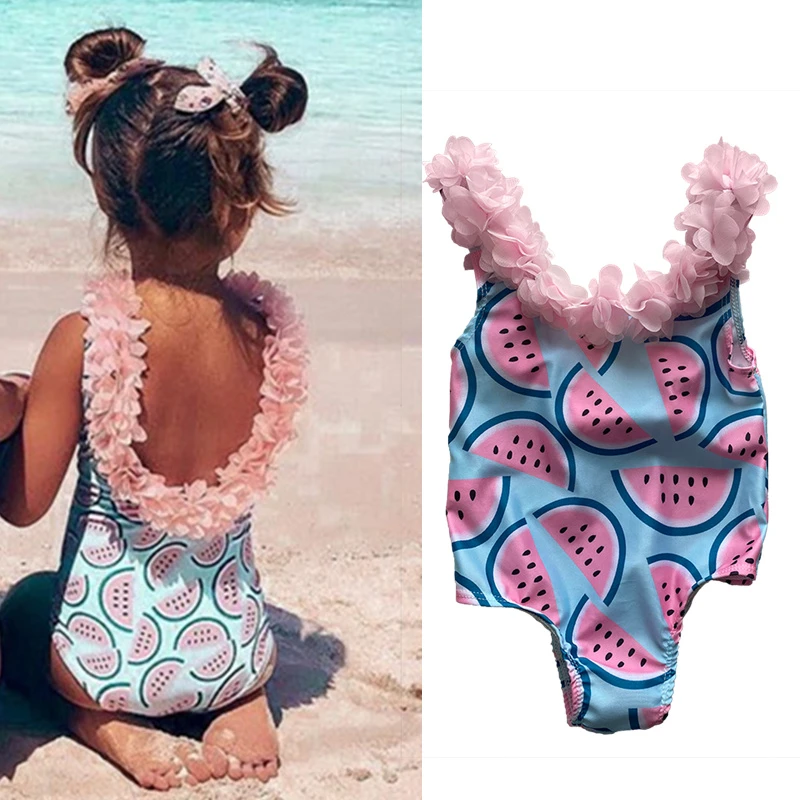 Newborn Toddler Kids Baby Girls Swimwear Maillot de bain deux pièces Bikini Beachwear 