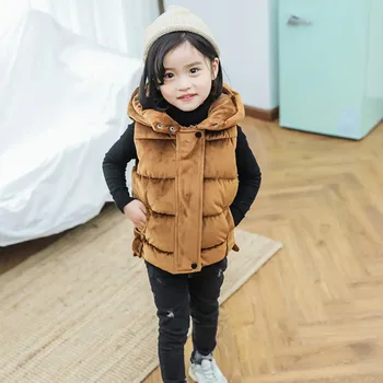 

Boy Jacket Vest Girls Autumn Winter Vest Children Cotton Sleeveless Jacket Kids Lovely Down Outwear Warm Coat Toddler Clothes
