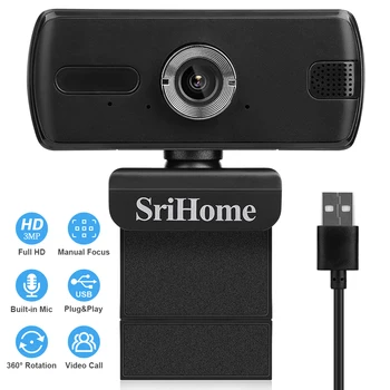

HD Manual Focus Webcam 3.0 Mega Video Camera for Laptop Desktop USB Webcam Build in Noise Reduction Microphone
