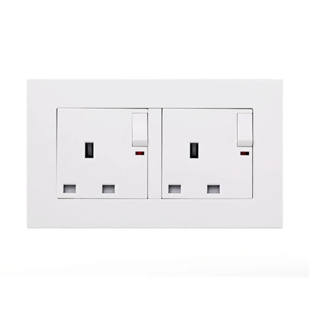 Hogar Reino Unido Panel De Enchufe Cuadrado Con Interruptor De