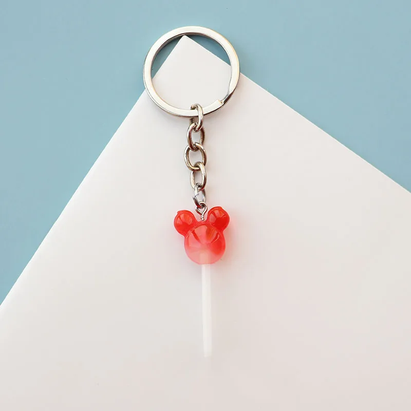 Милые поделки из смолы круглые конфеты леденец Брелки Подвеска сумка для телефона и ключа кольцо брелок аксессуары ювелирные изделия подарок для женщин - Цвет: red A