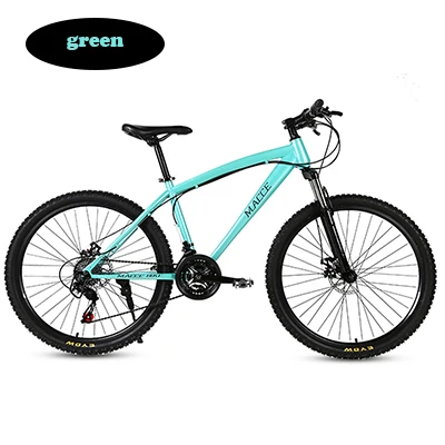 Горный велосипед MTB 21/24/27 Скорость двойной дисковый тормоз 2426 дюймов и студенток одного колеса переменной Скорость велосипеда - Цвет: GREEN