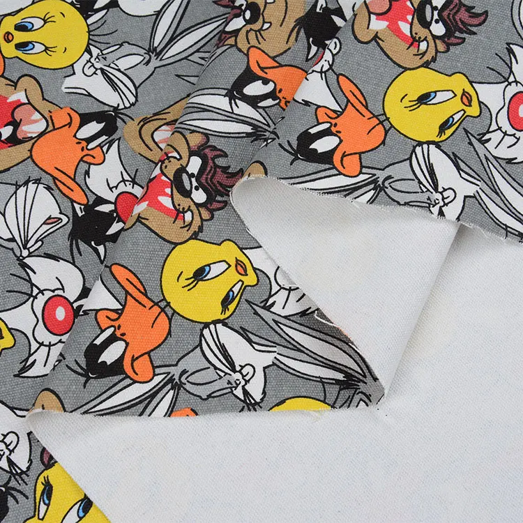 Мультфильм TweetyBird печатных ручной работы лоскутное хлопок холст ткань швейная