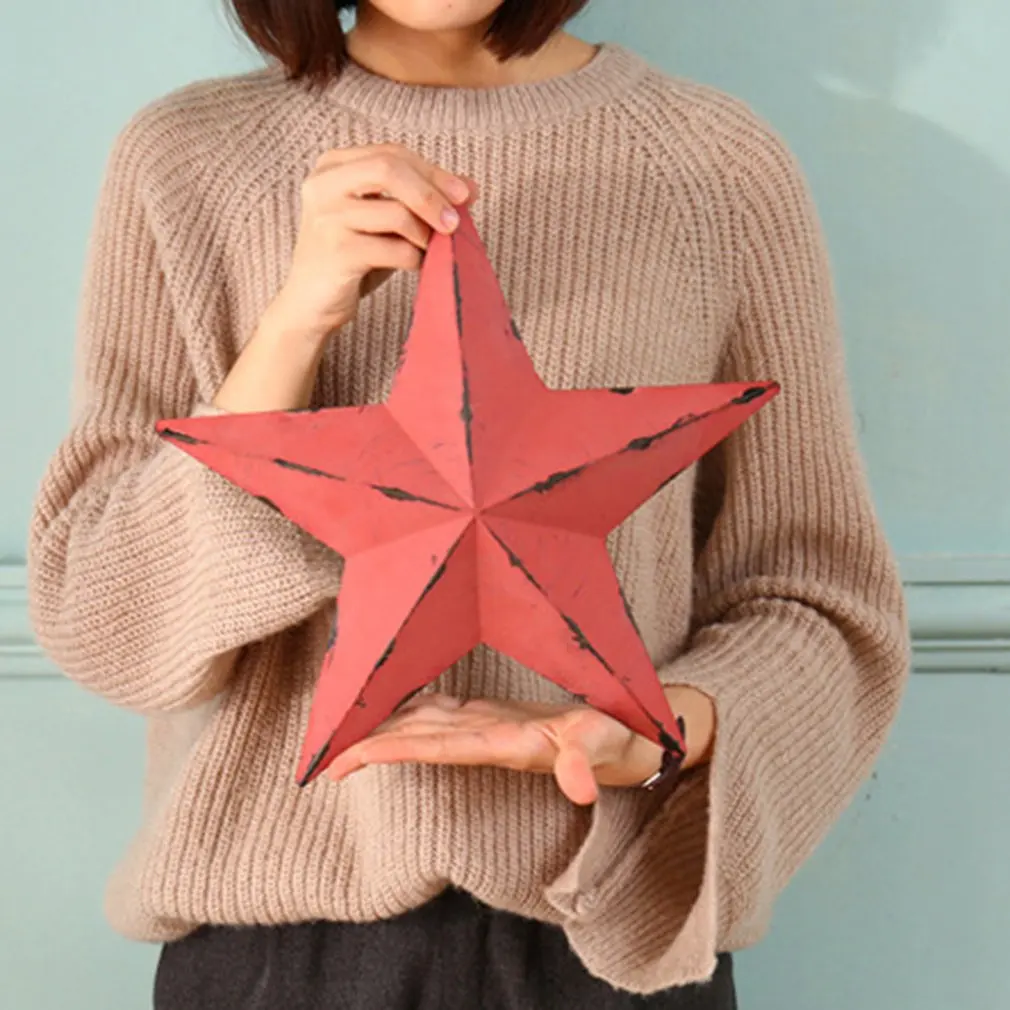 Iron Five-Pointed Star Wall-mounted Wall Hanging Wall Stickers for Bar Coffee Home Crafts Hanging Ornaments Decoration